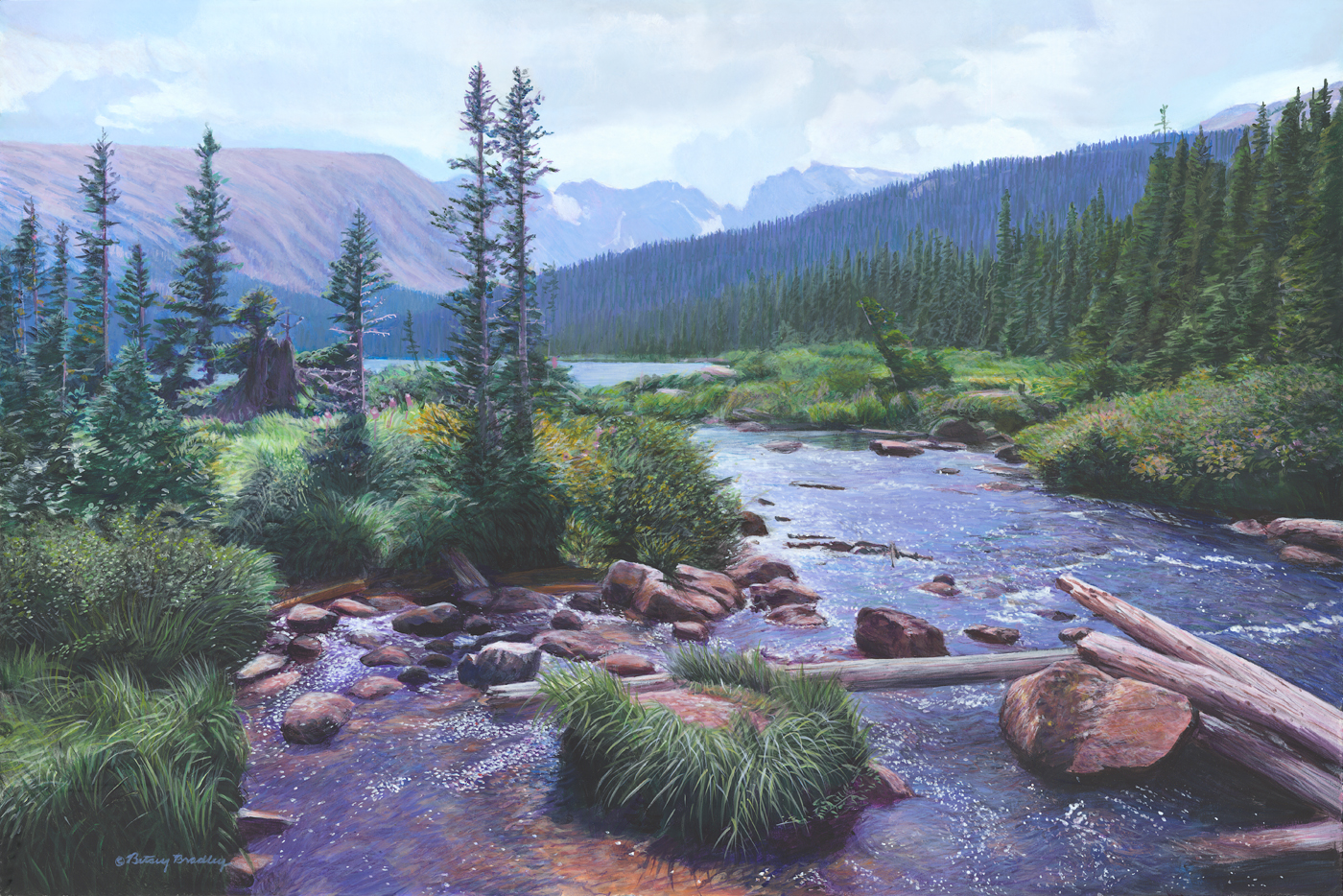 Long Lake By Betsey Bradley Acrylic – 16″ x 20″ Giclée prints available for most upon request