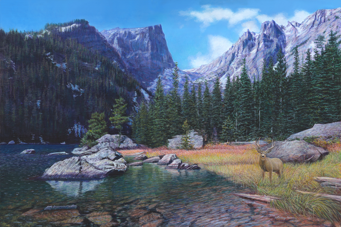 Dream Lake By Betsey Bradley Acrylic – 20″ x 30″ Giclée prints available for most upon request